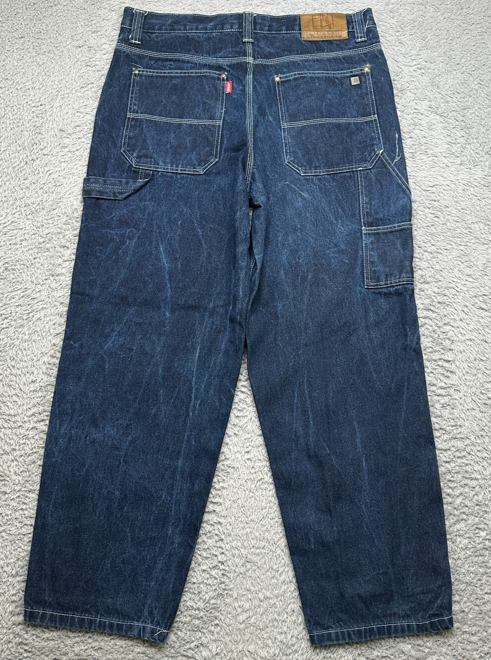 Vintage Y2K Baggy Jeans LOCO Mens 36x32 Dark Wash Skater 90s Wide Leg